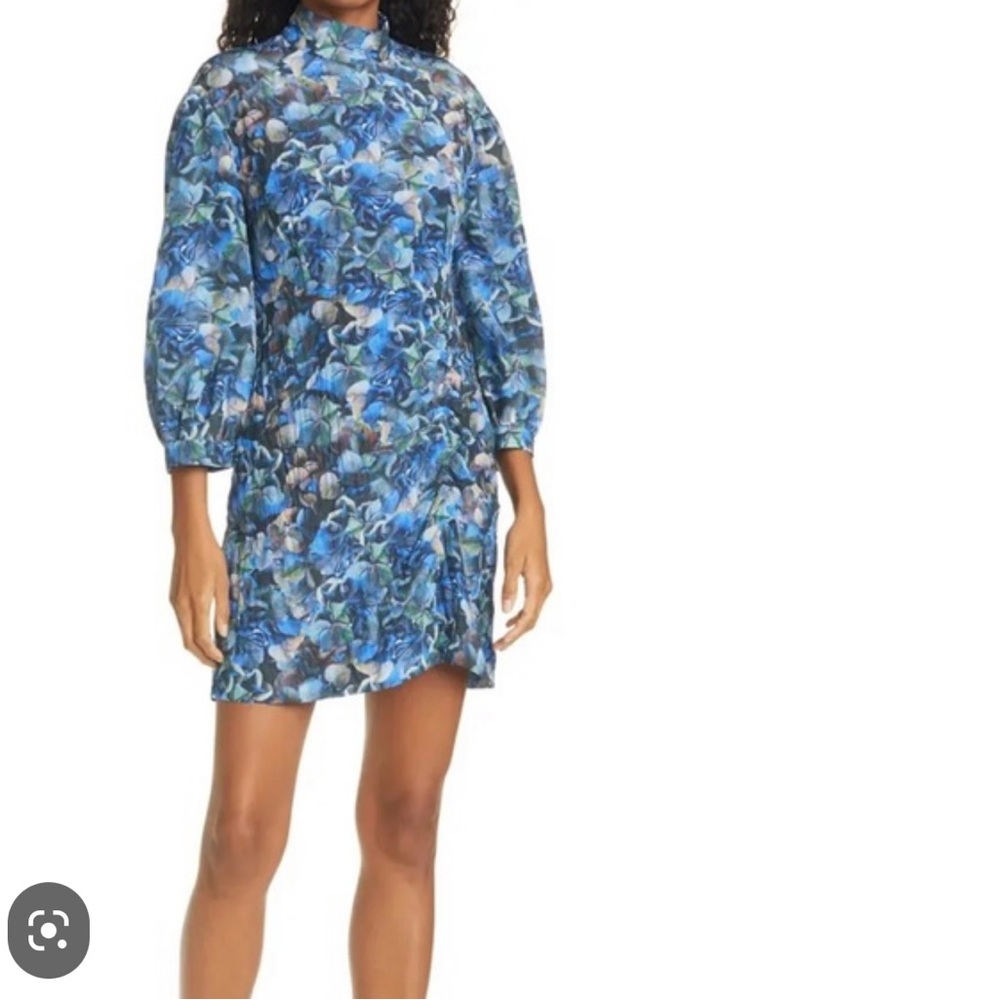 Baum und Pferdgarten Aaliyah high neck printed Ruched dress NWT size medium